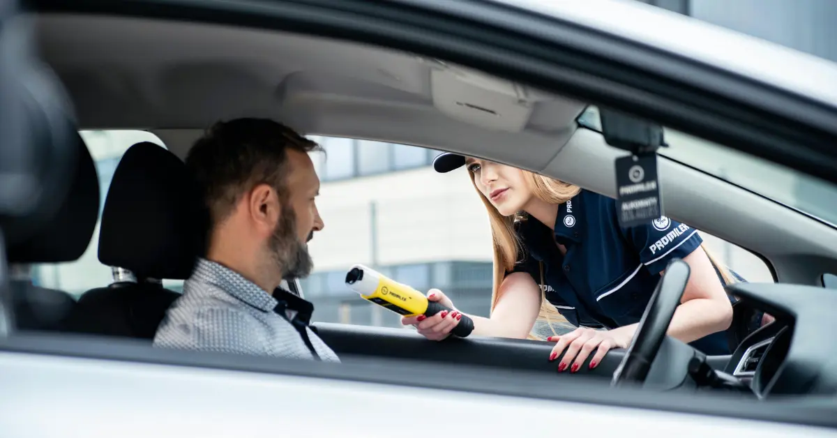 A man held by police to blow breathlyzer